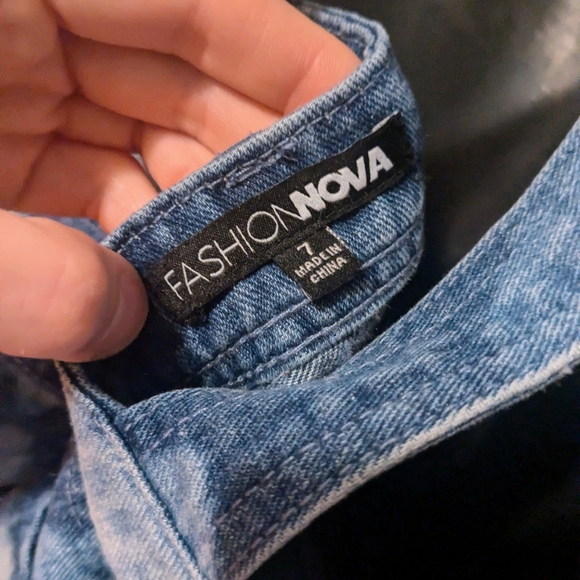 Bleach Tie-Dyed Denim Overalls - Picture 3 of 3